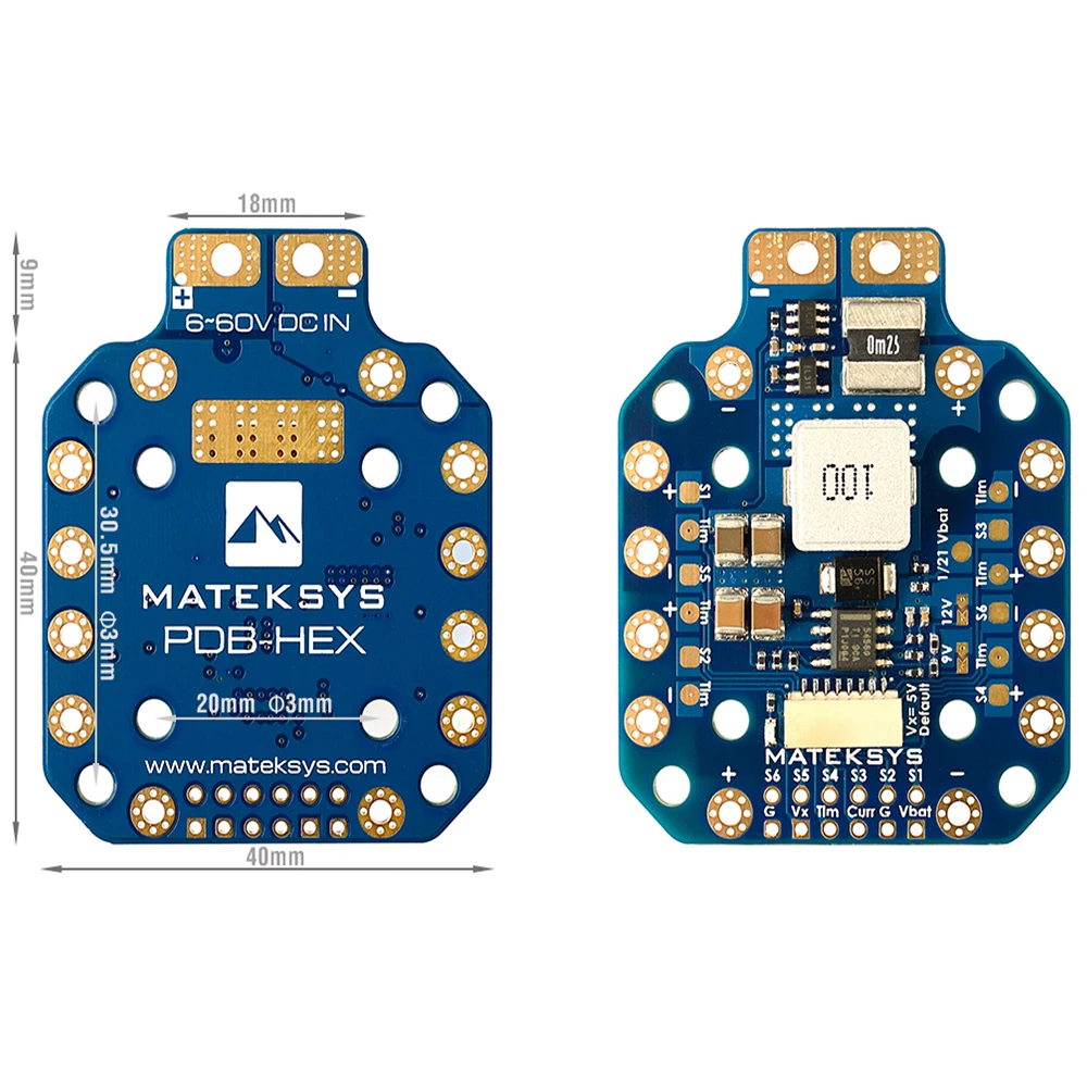 MATEK PDB-HEX 2-12S 5A 5V/9V/1 - Drone Power Distribution Board のレビューと価格